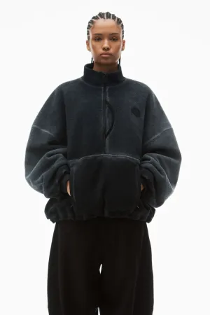 ALEXANDER WANG - Unisex Oversized Funnel Neck Half Zip Top