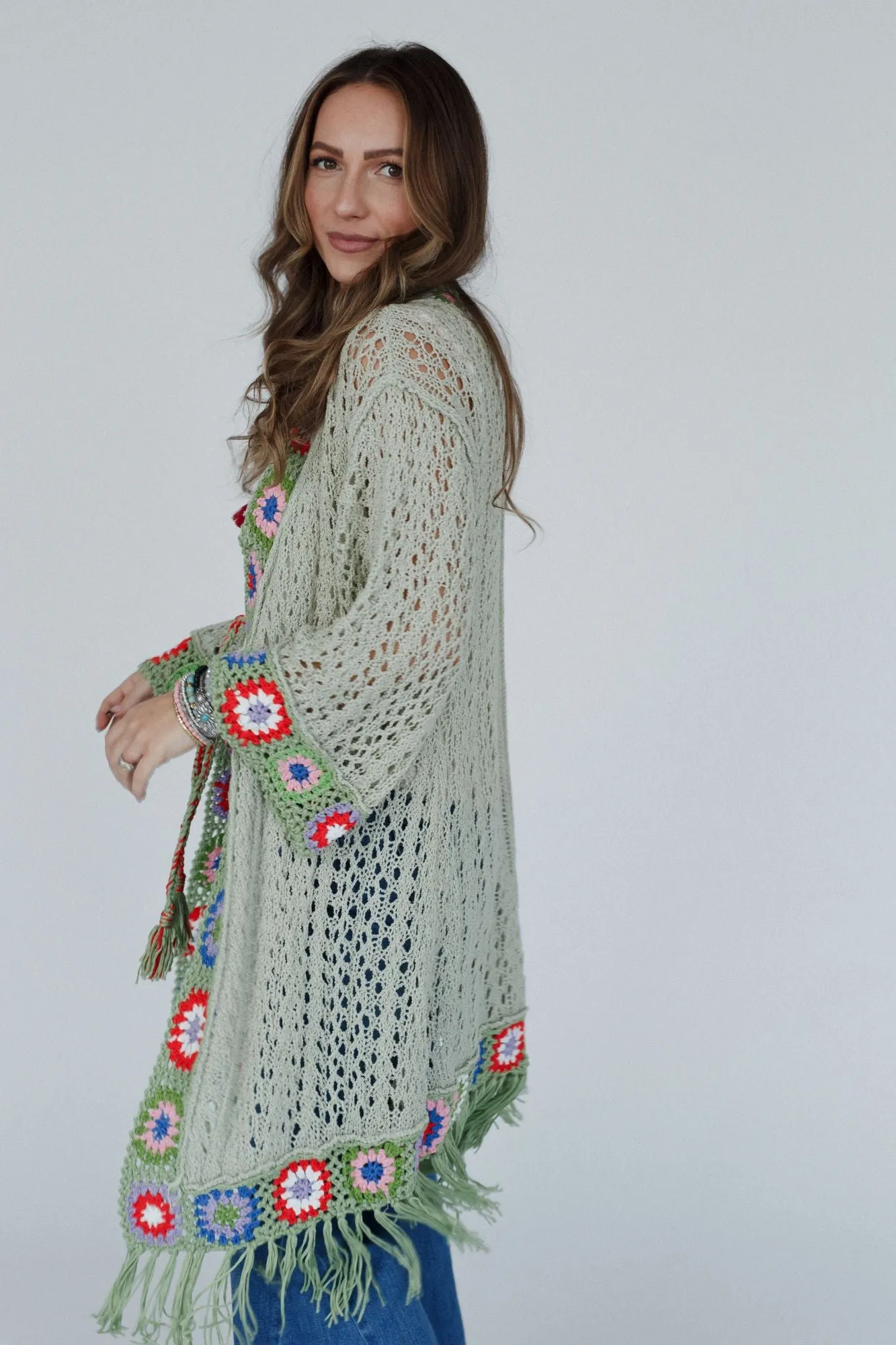 Artful Allure Cardigan - Sage