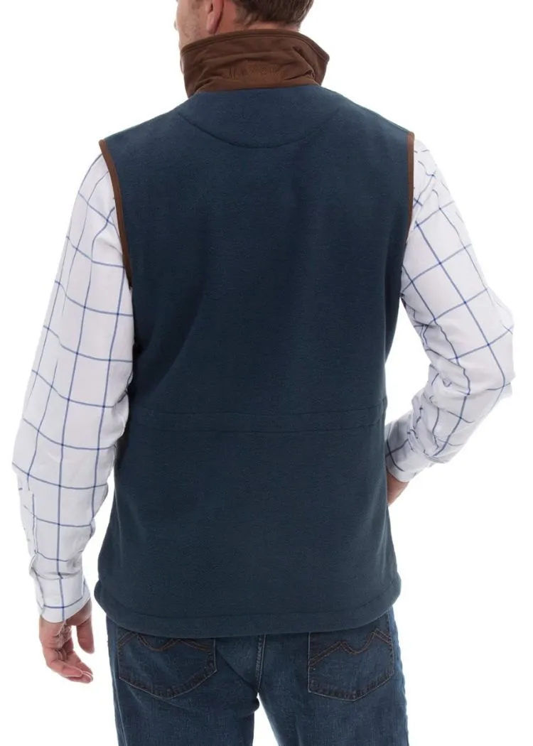 Aylsham Men's Fleece Gilet In Blue Steel - Regular Fit