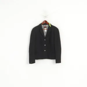 Bazar Christian Lacroix Women M Blazer Black Cotton Shoulder Pads France Jacket