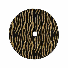 Black and Gold Glitter Leopard Print  Christmas Tree Skirt