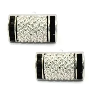 Black Crystal Edge Arched Cufflinks