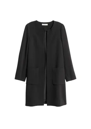 BLACK LONG BLAZER-COAT