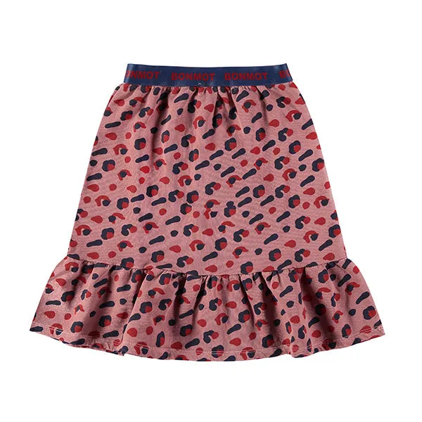 BONMOT LONG FRILL LEOPARD SKIRT