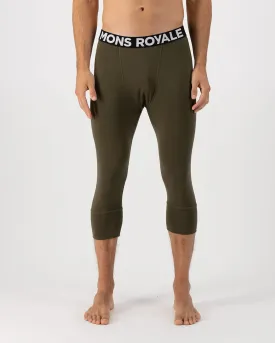 Cascade Merino Base Layer 3/4 Legging - Dark Olive