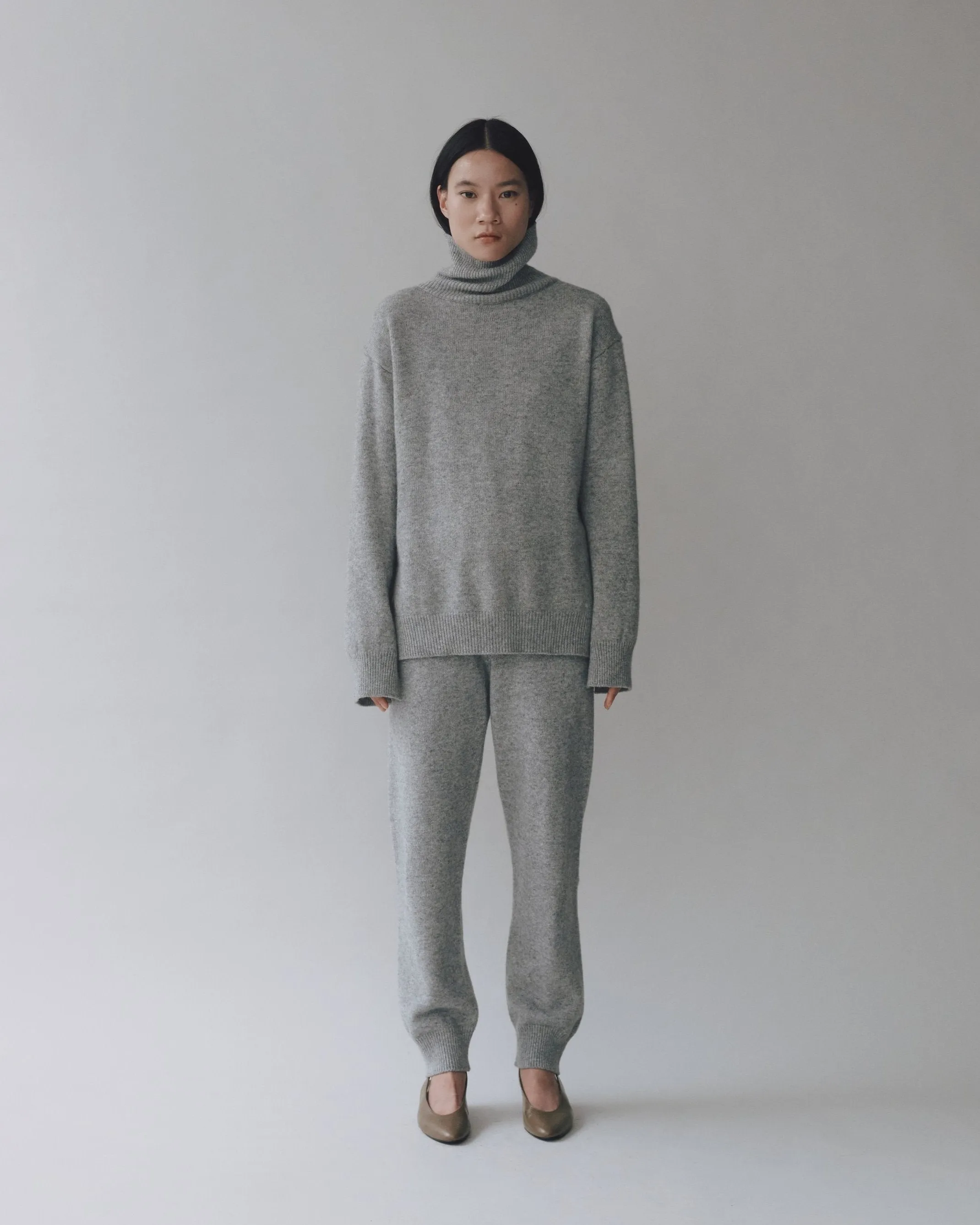 CASHMERE BLEND HIGH NECK KNIT