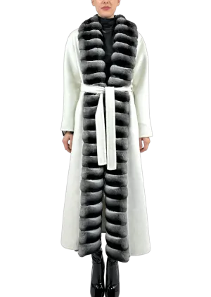 CASHMERE COAT WITH CHINCHILLA TRIMMING " DIVINIA"