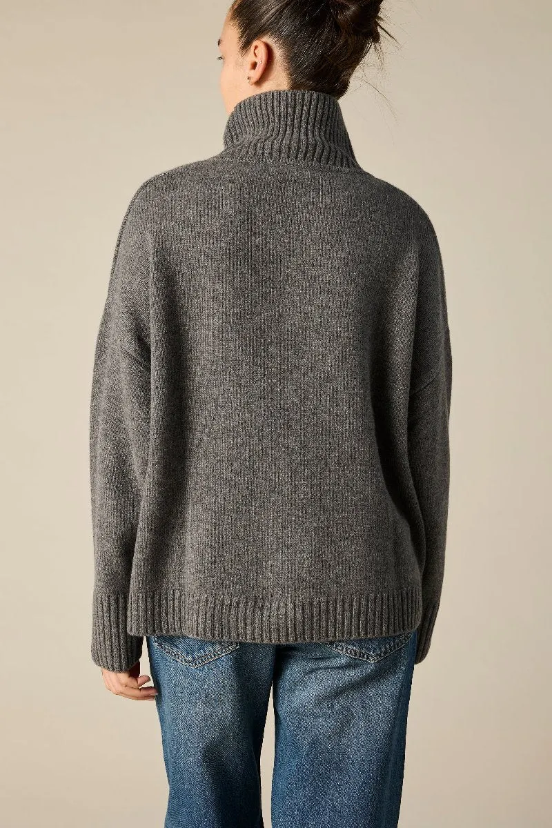 Cashmere Sunday Sweater in Charcoal Grey