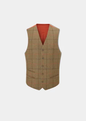 Combrook Men's Tweed Lined-Back Waistcoat In Thyme - Regular Fit