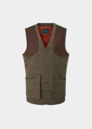 Combrook Men's Tweed Shooting Waistcoat in Teak - Shooting Fit