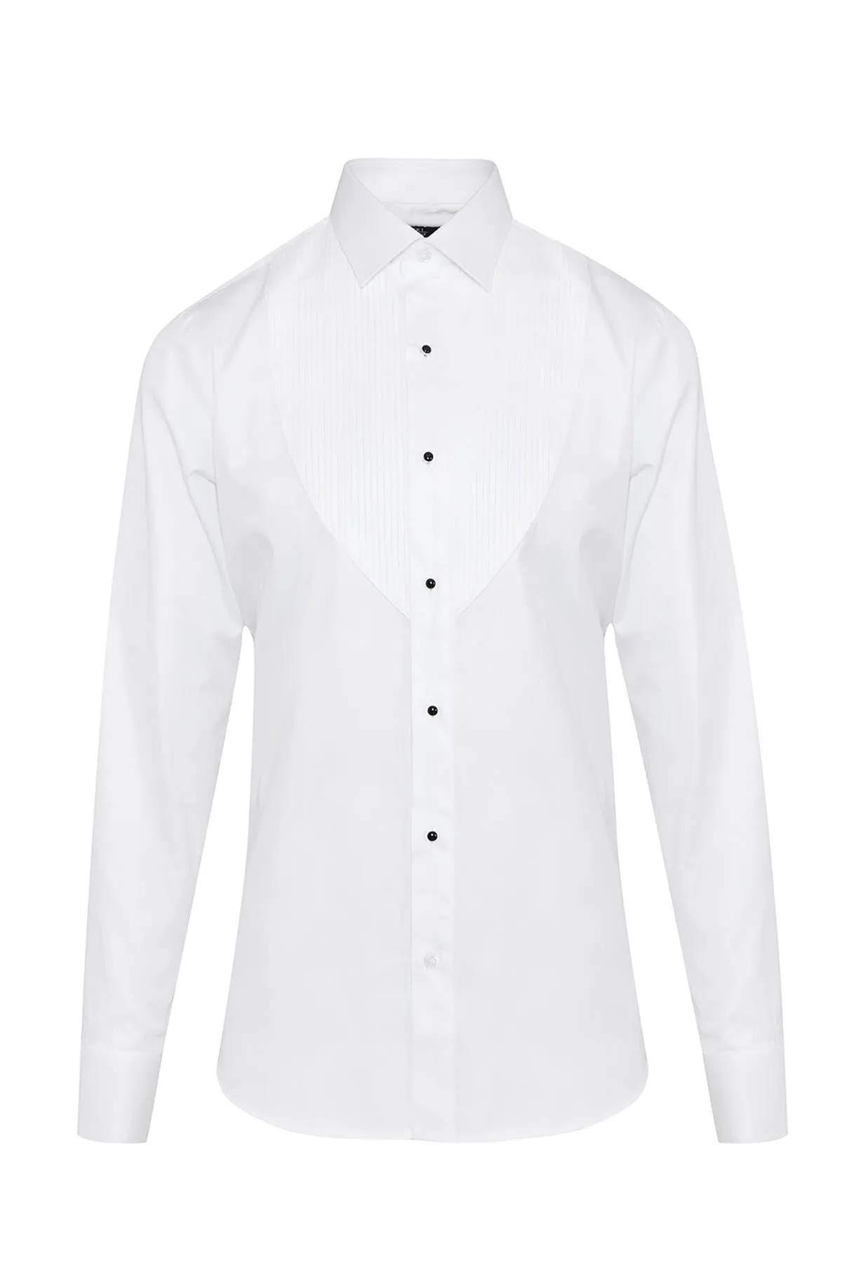 Comfort Fit Plain French Cuff Cotton White Tuxedo Shirt