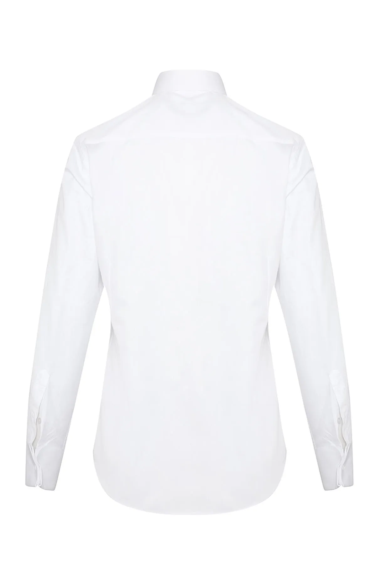 Comfort Fit Plain French Cuff Cotton White Tuxedo Shirt