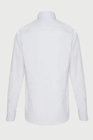 Comfort Fit Plain French Cuff Wing Tip White Tuxedo Shirt