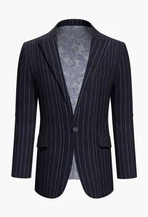 Dark Navy Pinstripe Super 110'S / Style No WL2335085