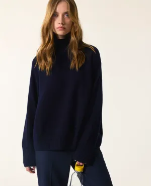 Des Petits Hauts Aramis Marine Roll Neck Knit