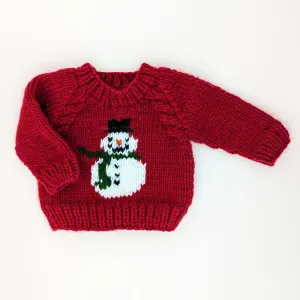 Frosty Snowman Ruby Crew Neck Sweater for Baby & Toddler