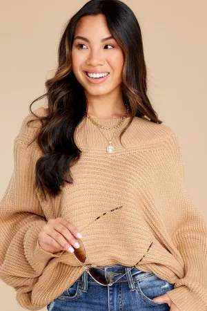 Heartwarming Feeling Tan Sweater