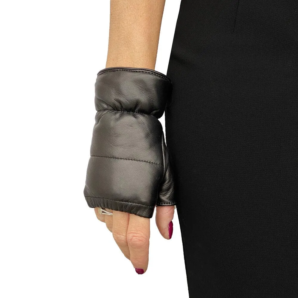 Lara Cuff - Women's Fleece-Lined Fingerless Leather Gloves