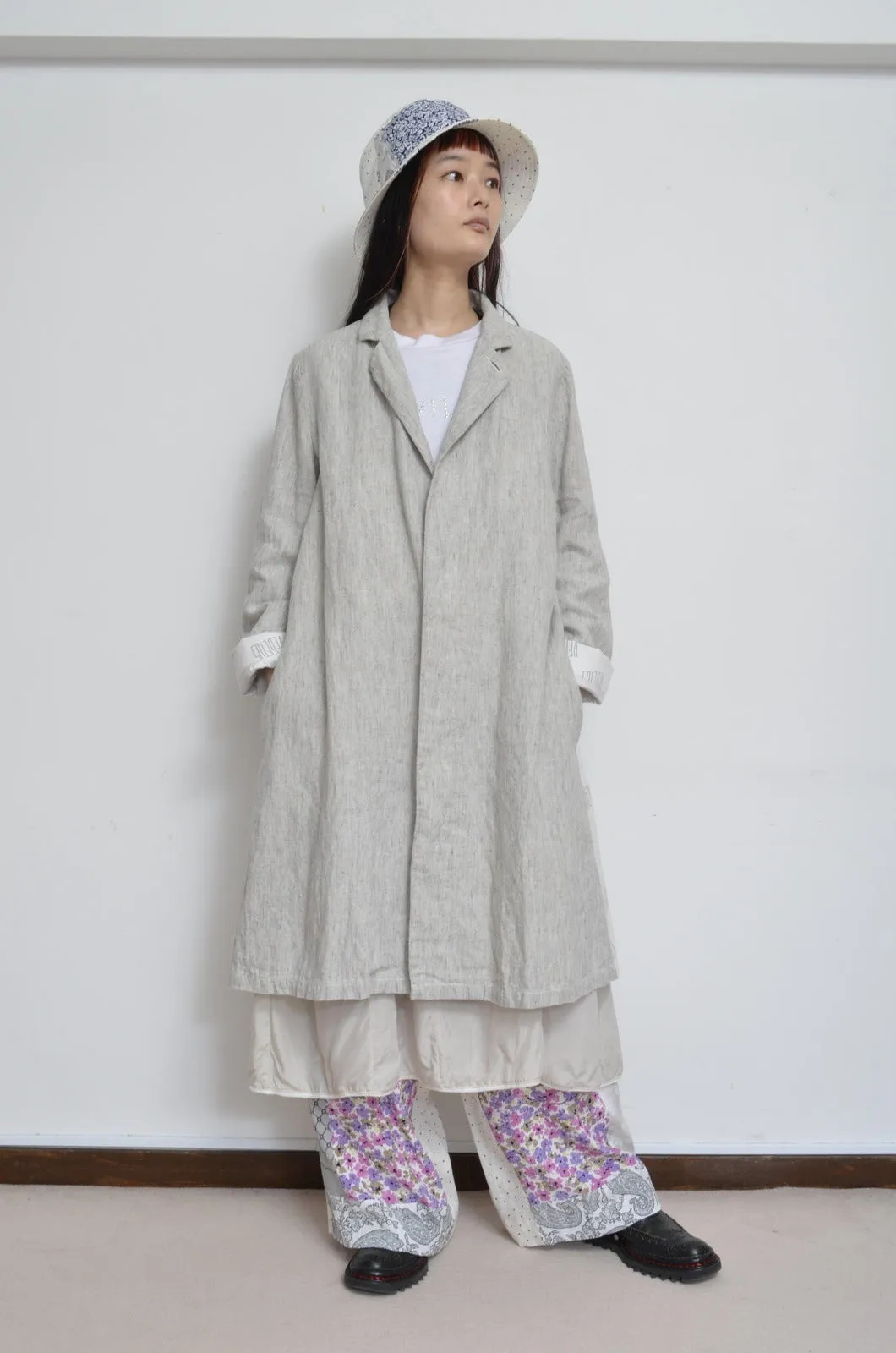 LINEN LONG COAT / 02_WHT