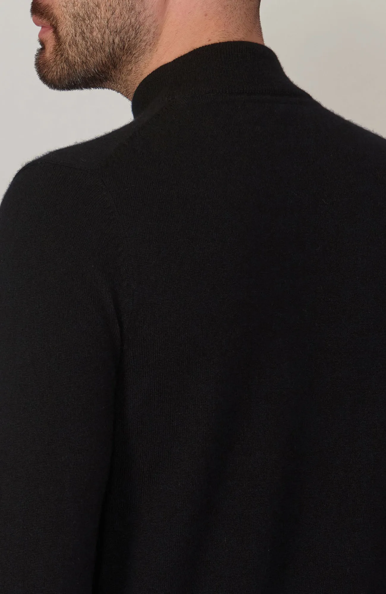 Mens Lightweight Merino Cashmere Mock Turtle Neck Jumper