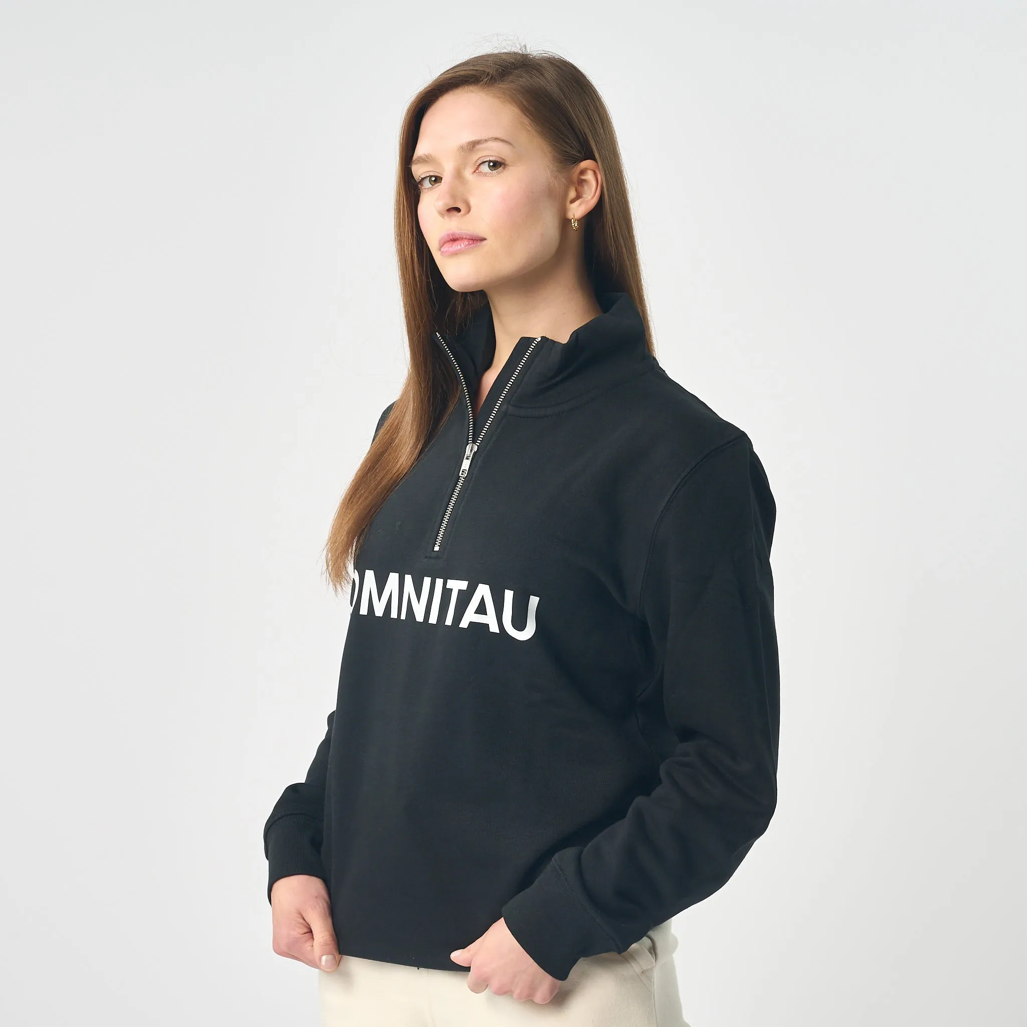 Omnitau Women's OmniX Organic Cotton Omni 1/4 Zip Mid Layer Fleece - Black