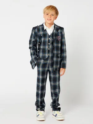 One Friday Blue Checks 3 Piece Suit