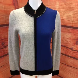 PECK & PECK CASHMERE BLUE GRAY CARDIGAN SIZE SMALL TCC