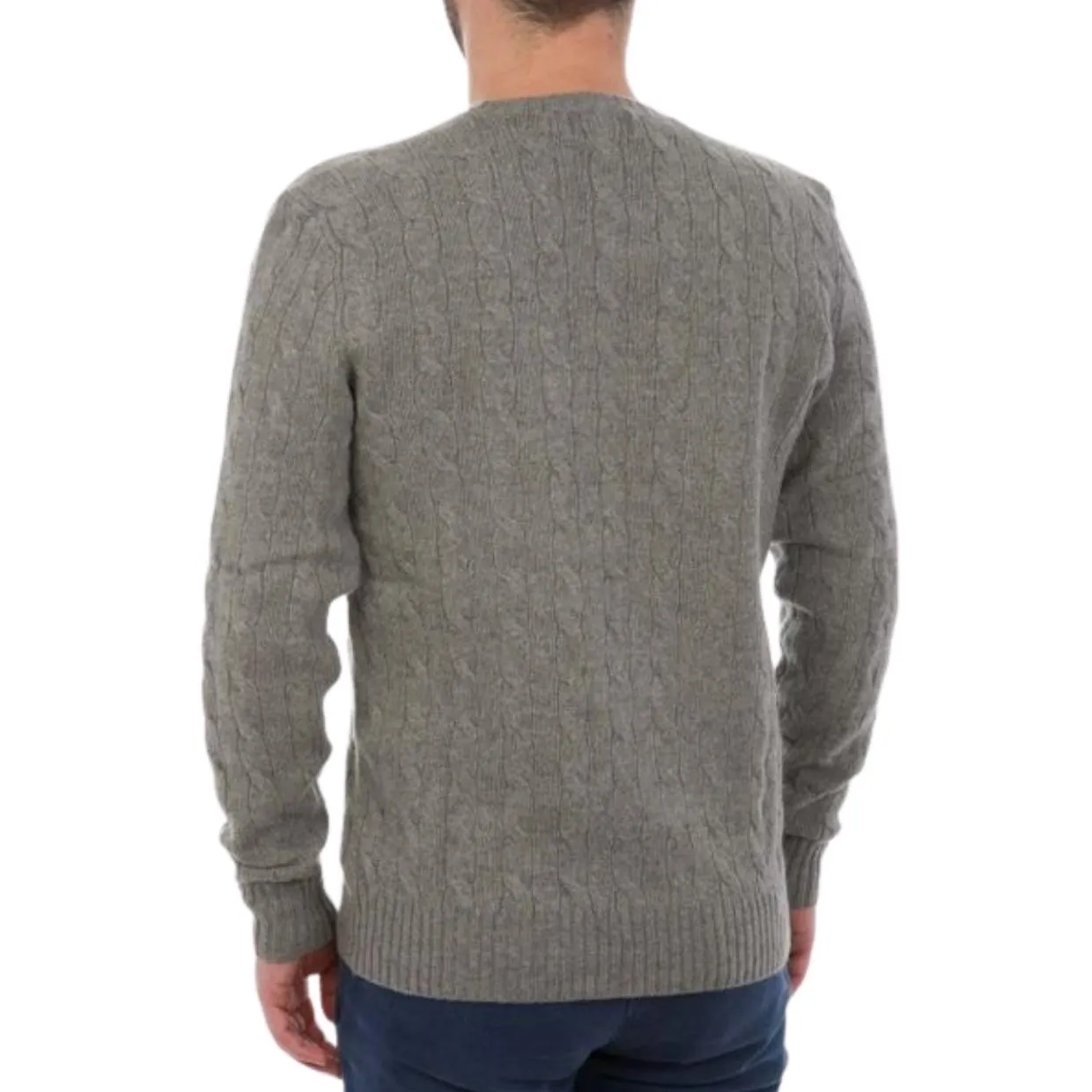 Ralph Lauren Grey Cashmere Cable Knit Jumper