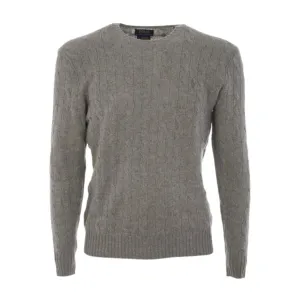 Ralph Lauren Grey Cashmere Cable Knit Jumper