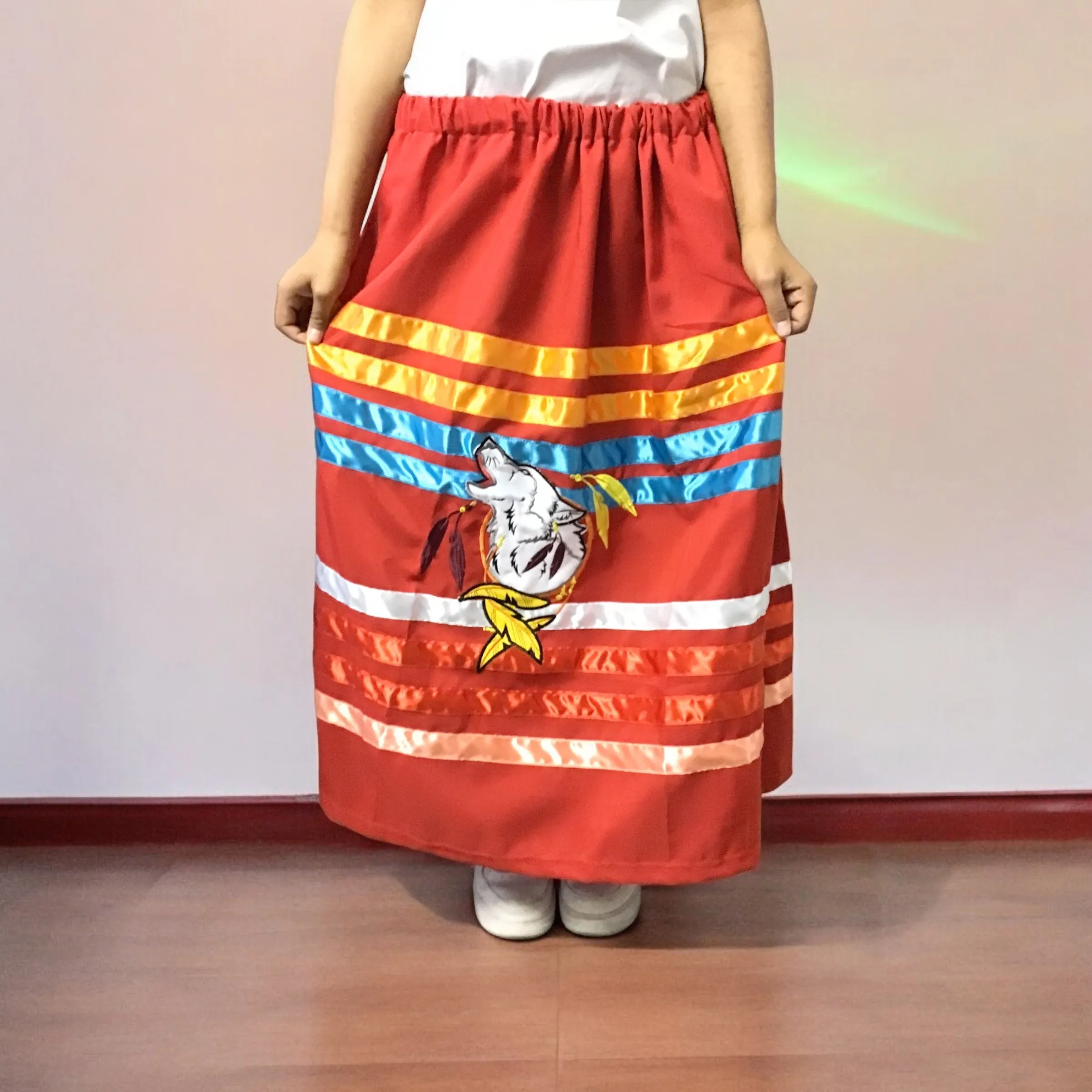 Ribbon skirt with Howling Wolf