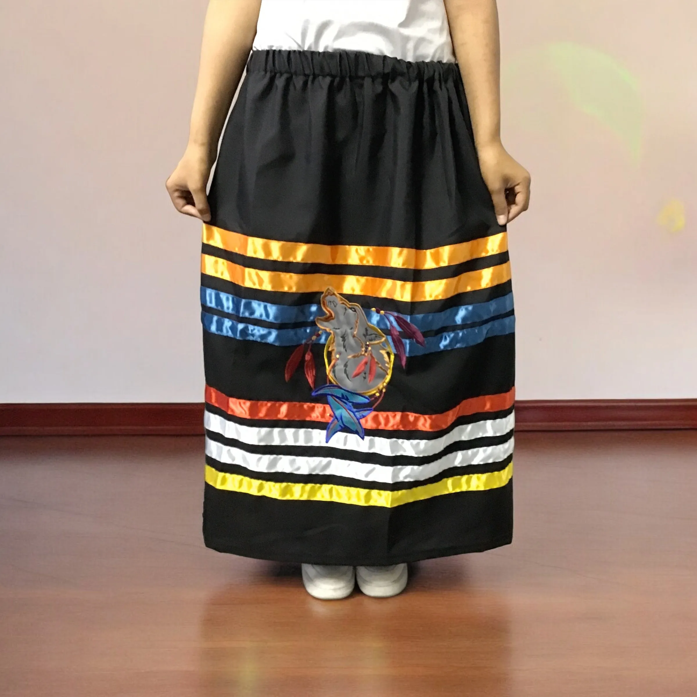 Ribbon skirt with Howling Wolf