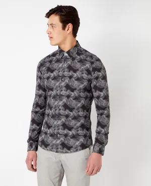 Slim Fit Printed Cotton Shirt