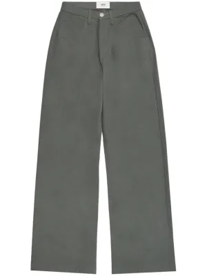 straight-leg cotton trousers