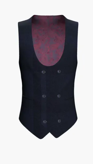 Waistcoat English Wool Dark Navy Super 110'S  / Style No WL2335007