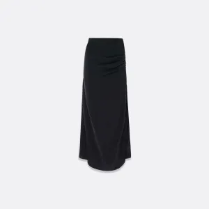 WOMEN'S SLIT DRAPED LONG SKIRT