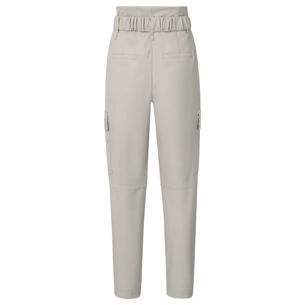 Yaya Cargo Trousers Straight Leg Silver Lining Beige